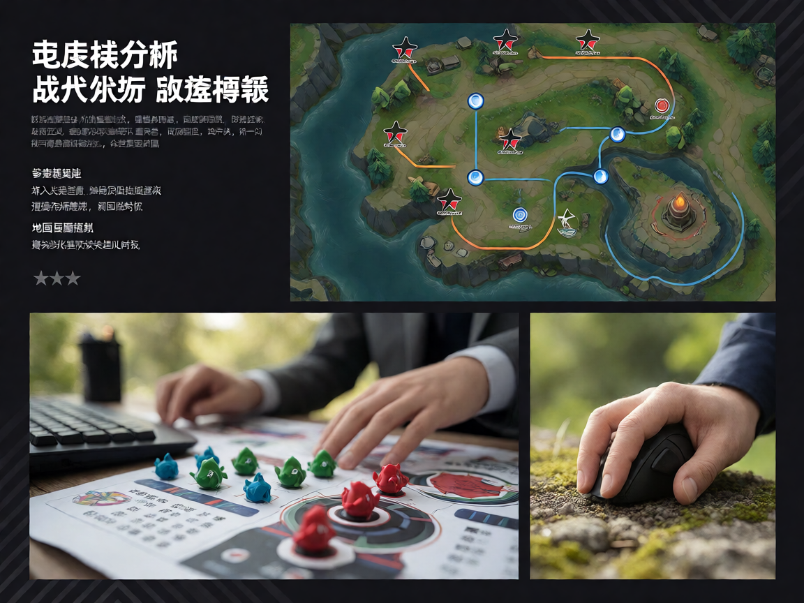 电竞战术分析界面，展示地图布局与战略部署
